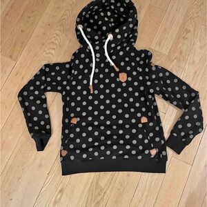 Black Polka Dot Hoodie by